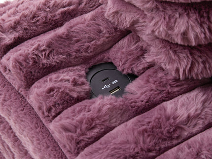 Oversized Double Chaise Lounge Sofa Bed With USB Ports And Cup Holders