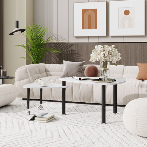 360 Degree Rotatable Coffee Table With Solid Legs