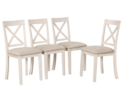 Modern Dining Table Set For 4, Round Table And 4 Kitchen Room Chairs, 5 Piece Kitchen Table Set For Dining Room, Dinette, Breakfast Nook