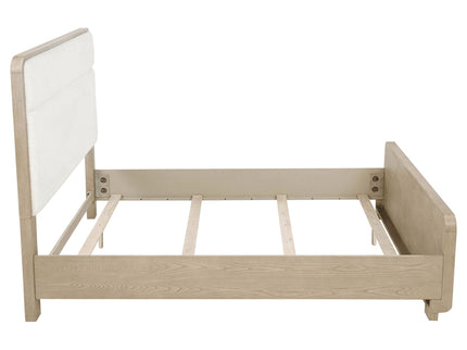 Mirador - Queen Panel Bed With Upholstered Headboard - Light Oak