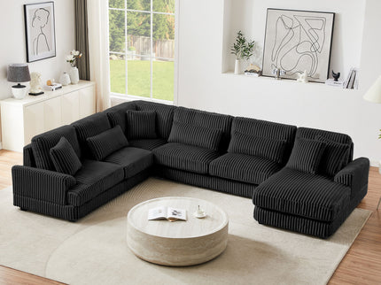 Oversized Sectional Sofa U - Shaped Sofa Couch Modern Sofa Upholstered In Soft With A Chaise Lounge For Living Room