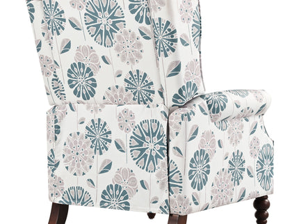 Push Back Recliner Chair Upholstered Recliner Armchair With Classic Wing Back And Solid Gourd-Shaped Legs