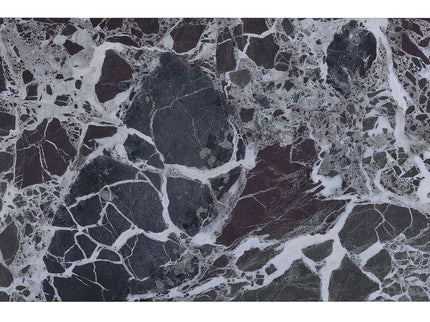 Landon - Coffee Table With Glass Marble Texture Top And Bent Wood Design