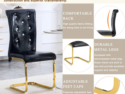 Elegant Design Alligator Skin Upholstered Dining Chairs