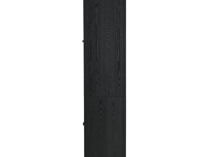 Mid Century Modern Style Tall Display Cabinet With Glass Doors For Collectibles - Black
