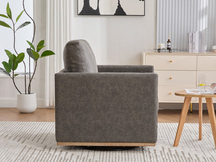 Modern Upholstered Square Swivel Accent Chair With 360 Degree Rotation