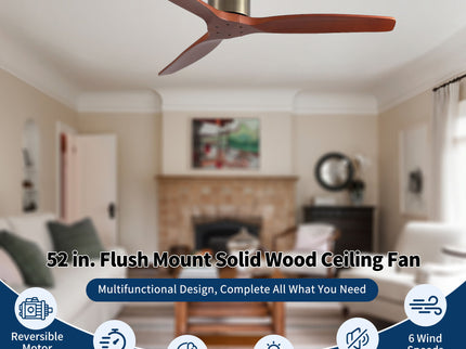 Low Profile Flush Mount Ceiling Fan Without Light