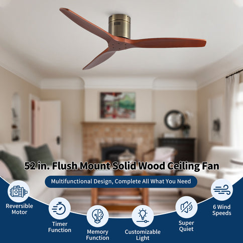 Low Profile Flush Mount Ceiling Fan Without Light