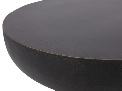 Outdoor Lightweight Concrete End Table With Half Sphere Top - Copper