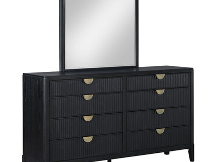 Ennis - 8 Drawer Dresser With Mirror - Black