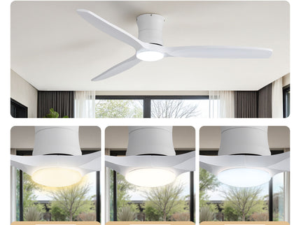 52" Ceiling Fan With Light, Dimmable DC Reversible Motor, 3 Blades