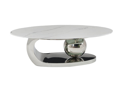 Oval Coffee Table With Geometric Precision