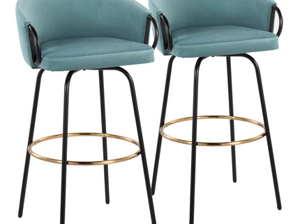 Claire - Contemporary / Glam Barstool With Footrest (Set of 2)