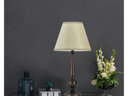 Table Lamps With Cone Shade (Set of 2) - Beige / Brown