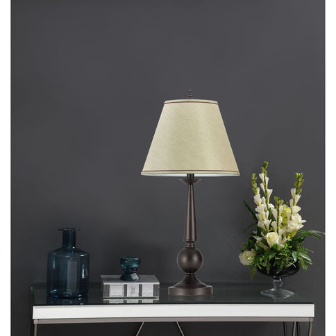 Table Lamps With Cone Shade (Set of 2) - Beige / Brown