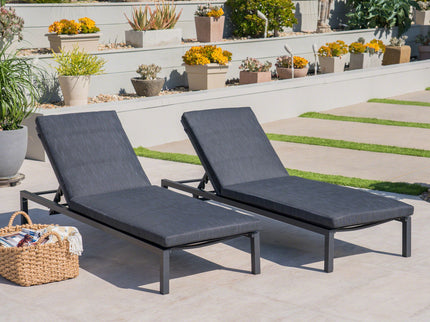 Modern Chaise Lounge With Wate Resistant Fabric Cushions