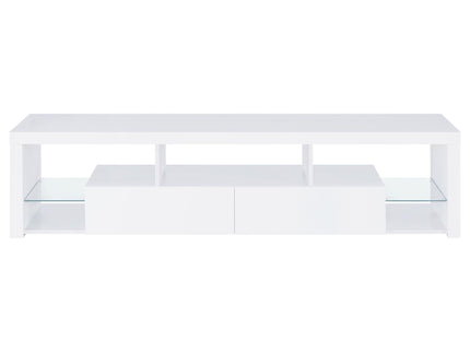 Lance - 2 Drawer TV Stand With Shelves - Gloss White