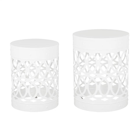 Outdoor Metal S/2 End Table