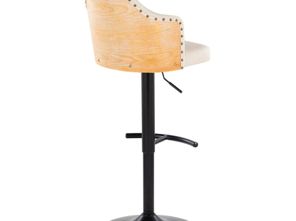 Ahoy - Contemporary Adjustable Barstool, Swivel With Rounded T Footrest (Set of 2)