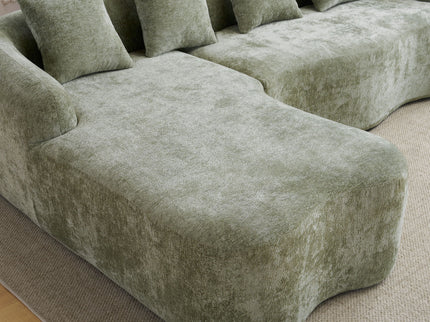 Modular L-Shape Sectional Sofa With Curved Chaise