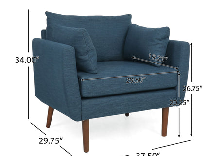 Luminate - Upholstered Fabric Club Chair With Tapered Legs And 2 Accent Pillows