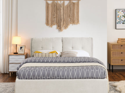 Storage Upholstered Hydraulic Platform Bed With Integrated Headboard