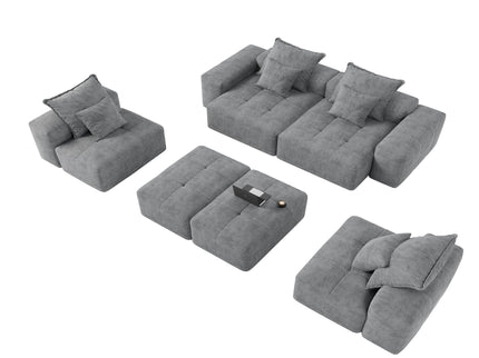 Modern Oversized Diy Combination Modular Sectional Sofa With Pillows