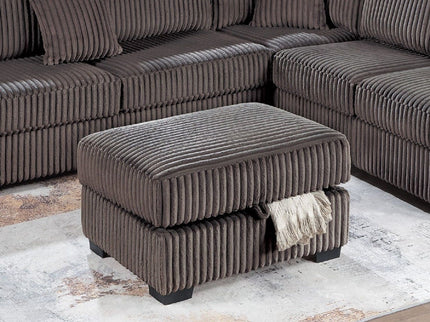 3 Piece Sectional Sofa With Reversible Chaise And USB Storage Ottoman