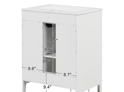 Modern Bathroom Vanity With Sink, Cabinet With 2 Drawers And Door, Adjustable Shelf