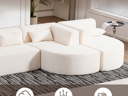 Upholstered Sofa Free Combined Sofa Couch With 2 Chaise Lounge And Five Back Pillows For Living Room