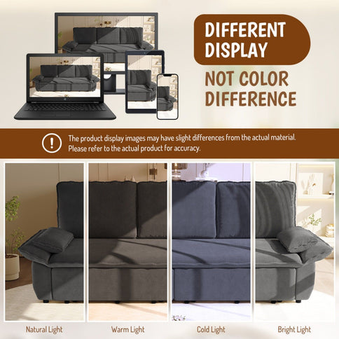 King Size Pull Out Sofa Bed, 3 In 1 Convertible Multifunctional