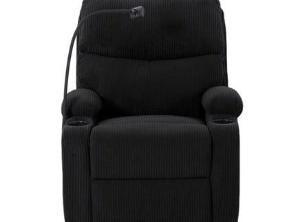 Adjustable Manual Recliner, Ergonomic Lounge Chair With Phone Holder And 2 Cup Holders
