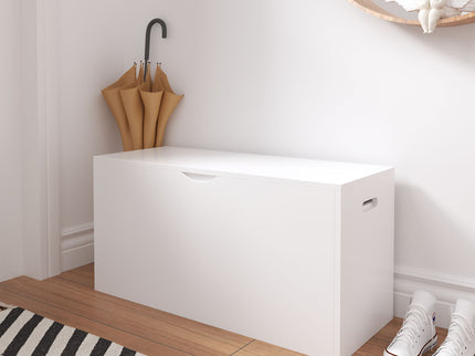 Toy Storage Organizer With Rolling Drawer, Chest With Wheels, Large Pull Out Bin For Nursery - White