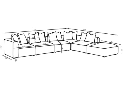 Colleen - 6 Piece Modular Sectional With Tight Seats - Terracotta