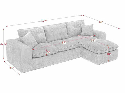 Sectional Sofa With Moveable Ottoman