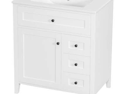 Bathroom Vanity With Sink, 3 Drawers And Adjustable Shelf