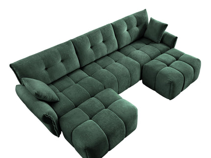 Sofa Set With Ottoman And Pillows, Textured, High Resilience Cushions