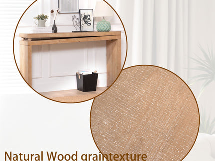 Slim Console Table, Narrow Entryway Table With Bead Detail - Light Natural / Natural