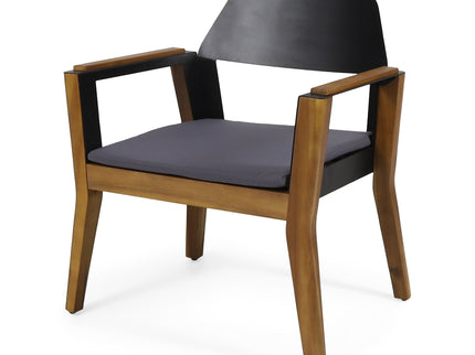 Soho - Transitional Style Outdoor Club Chair (Set of 2) With Cushions - Teak