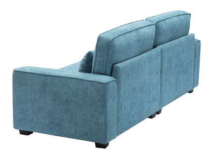 Modern Fabric Sofa With Cushions, Sleek Arm Design
