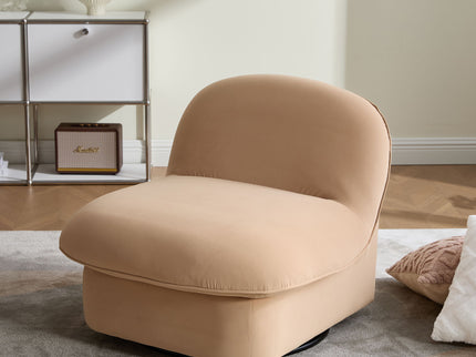 Pumpkin Shaped Swivel Accent Chair, 360 Degree Rotation For Living Room
