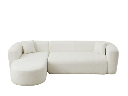 L - Shape Boneless Cloud Couch With 2 Throw Pillows For Living Room