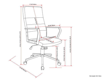Foley - Swivel Office Chair - Distressed Blue