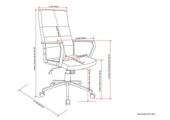 Foley - Swivel Office Chair - Distressed Blue