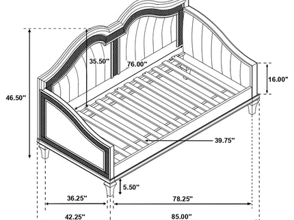 Aurelia - Twin Daybed With Trim Upholstery - Oak