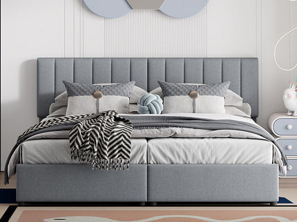 Upholstered Platform Bed With A Hydraulic Storage System