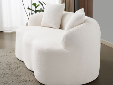 Curved Loveseat Sofa With Round Armrest
