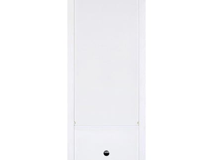Lance - 3 Shelf Media Tower With Shelves And Hidden Cabinet - Gloss White
