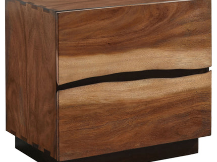 2 Drawer Nightstand With Drawer - Brown
