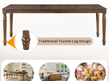Rectangular Dining Table With Framed Top And Turned Legs - Walnut